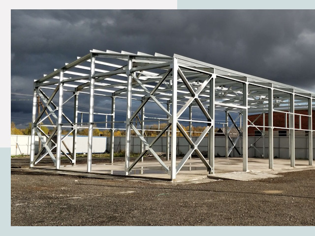 Двускатные ангары в Балтийск от 612 руб. за квадрат